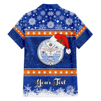 Personalised Marshall Islands Christmas Family Matching Puletasi Dress and Hawaiian Shirt Santa Claus and Coat of Arms Mix Polynesian Xmas Style LT03 - Polynesian Pride