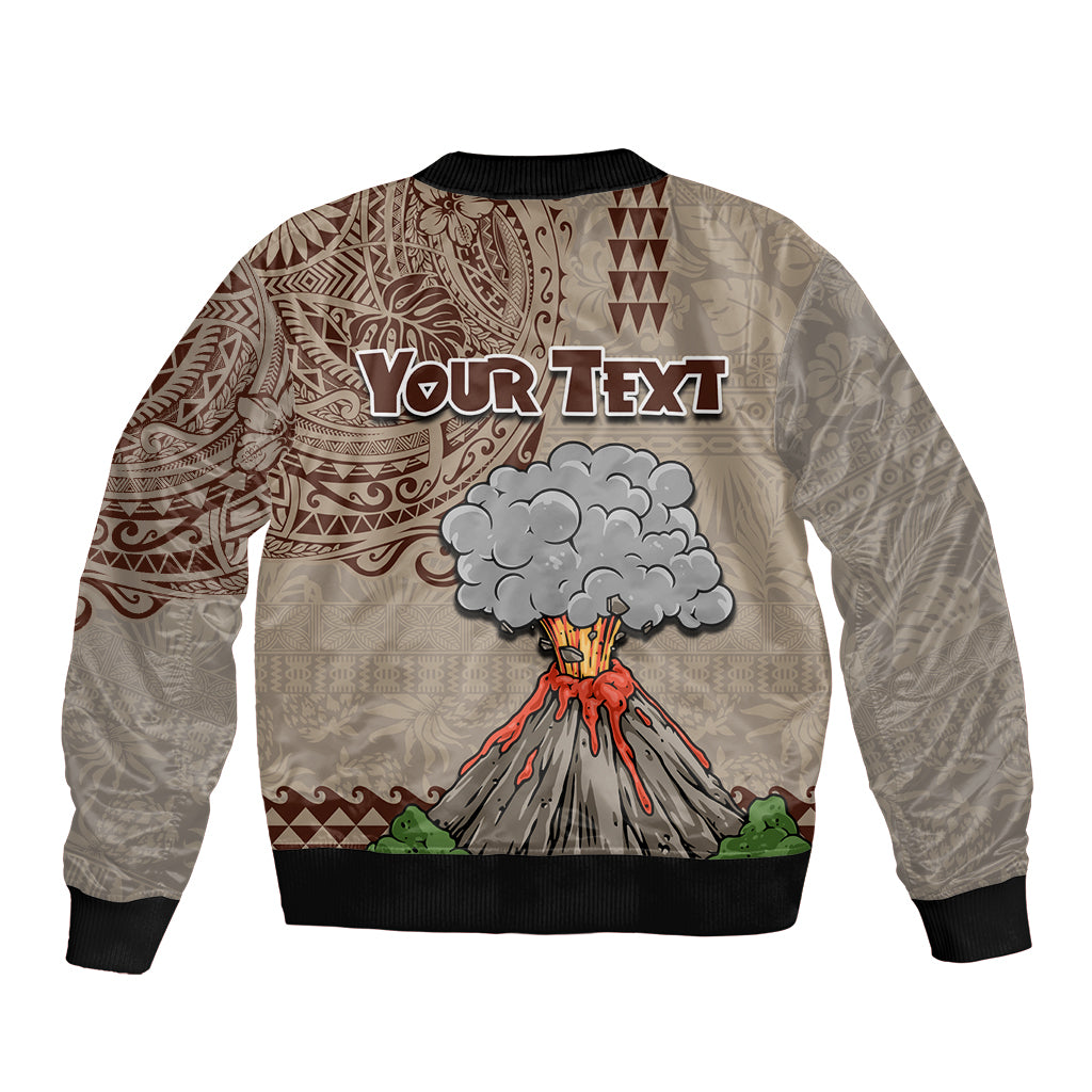 Aloha Volcano Custom Bomber Jacket Mix Hawaiian Kakau Tribal LT03 - Polynesian Pride