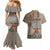 Aloha Volcano Custom Couples Matching Mermaid Dress and Hawaiian Shirt Mix Hawaiian Kakau Tribal LT03 - Polynesian Pride