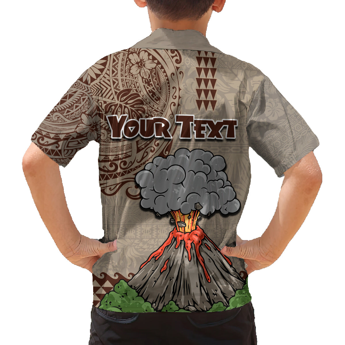 Aloha Volcano Custom Family Matching Long Sleeve Bodycon Dress and Hawaiian Shirt Mix Hawaiian Kakau Tribal LT03 - Polynesian Pride