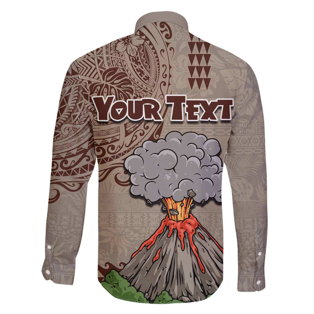 Aloha Volcano Custom Family Matching Long Sleeve Bodycon Dress and Hawaiian Shirt Mix Hawaiian Kakau Tribal LT03 - Polynesian Pride