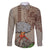 Aloha Volcano Custom Family Matching Short Sleeve Bodycon Dress and Hawaiian Shirt Mix Hawaiian Kakau Tribal LT03 Dad's Shirt - Long Sleeve Beige - Polynesian Pride