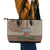 Aloha Volcano Custom Leather Tote Bag Mix Hawaiian Kakau Tribal LT03 - Polynesian Pride