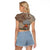 Aloha Volcano Custom Raglan Cropped T Shirt Mix Hawaiian Kakau Tribal LT03 - Polynesian Pride