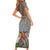 Aloha Volcano Custom Short Sleeve Bodycon Dress Mix Hawaiian Kakau Tribal LT03 - Polynesian Pride