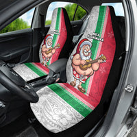 Hawaii Mele Kalikimaka Car Seat Cover Santa Playing Ukele Mix Kakau Pattern Xmas Style LT03 - Polynesian Pride