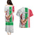 Custom Hawaii Mele Kalikimaka Couples Matching Puletasi Dress and Hawaiian Shirt Santa Playing Ukele Mix Kakau Pattern Xmas Style LT03 - Polynesian Pride