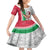 Custom Hawaii Mele Kalikimaka Family Matching Long Sleeve Bodycon Dress and Hawaiian Shirt Santa Playing Ukele Mix Kakau Pattern Xmas Style LT03 Daughter's Dress Red - Polynesian Pride