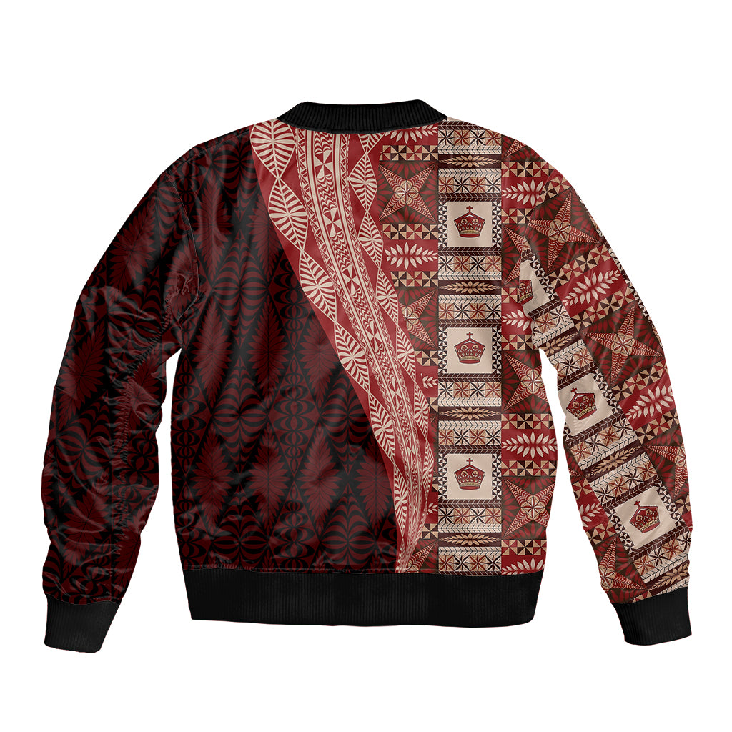 Tonga Fonulei and Ngatu Pattern Bomber Jacket LT03 - Polynesian Pride