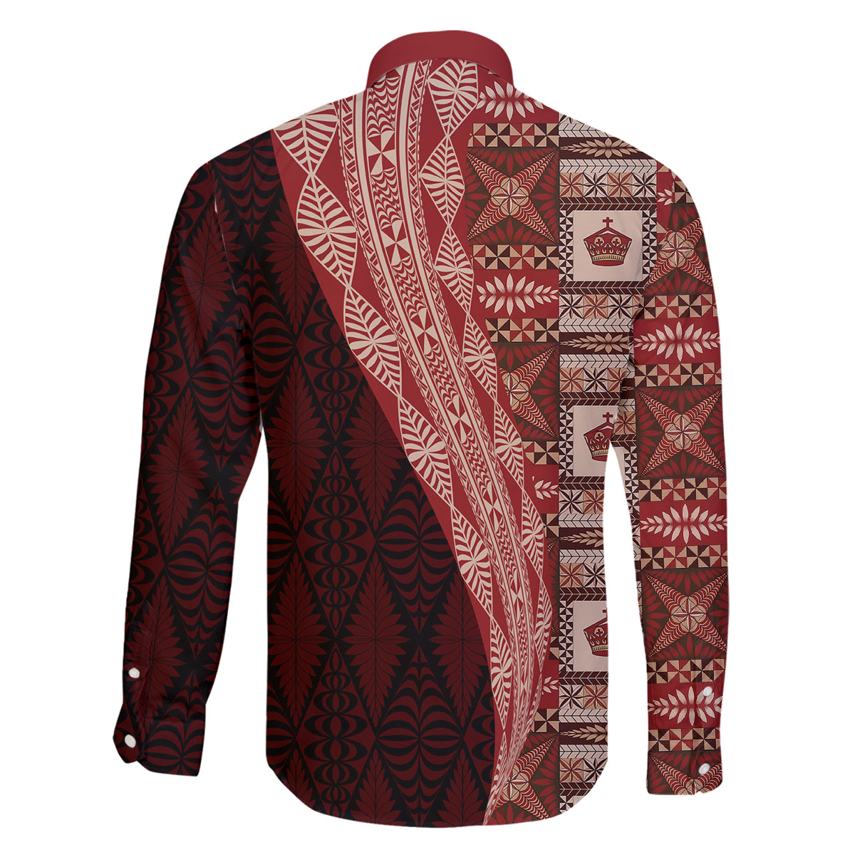 Tonga Fonulei and Ngatu Pattern Family Matching Long Sleeve Bodycon Dress and Hawaiian Shirt LT03 - Polynesian Pride