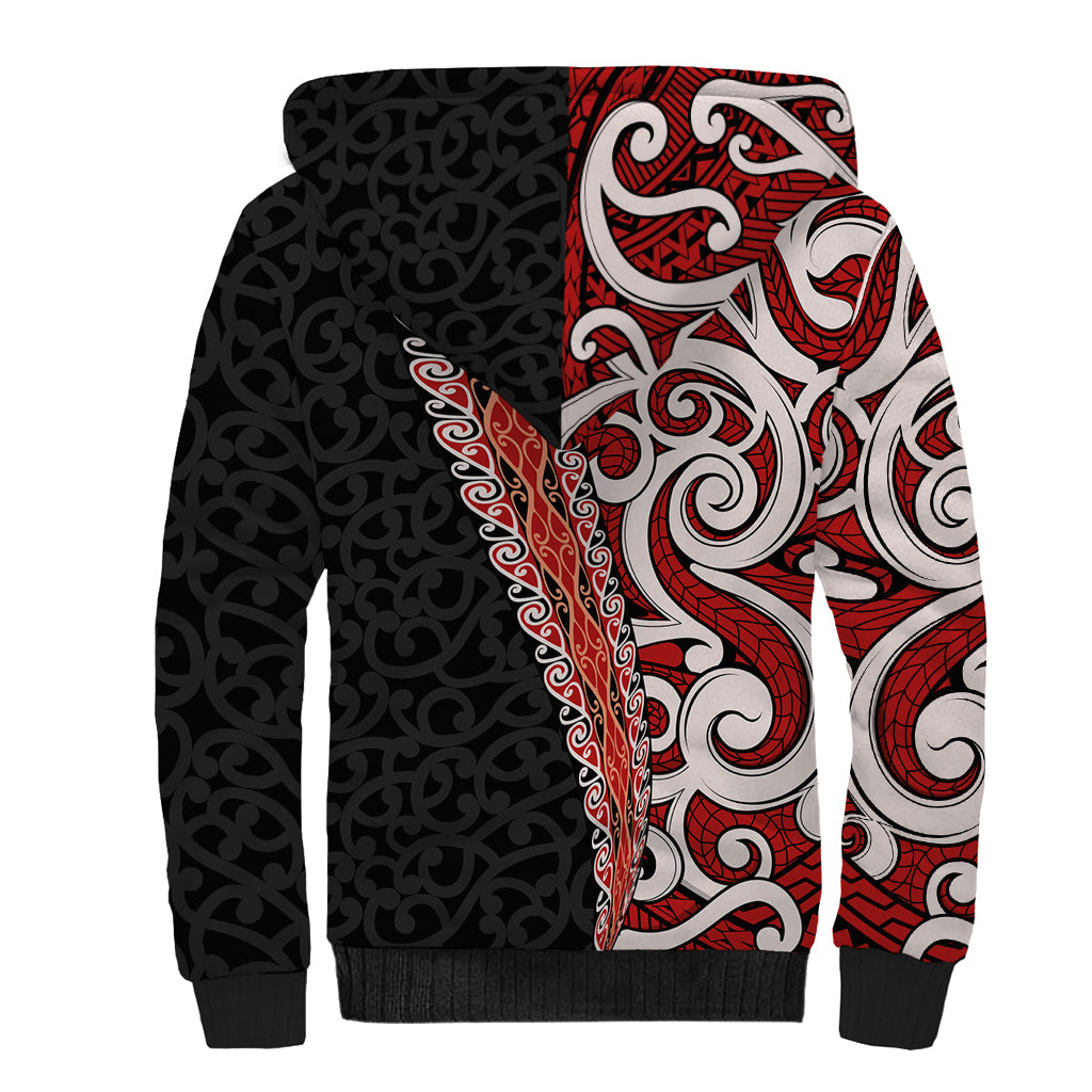 New Zealand Maori Stylized Koru Sherpa Hoodie LT03 - Polynesian Pride
