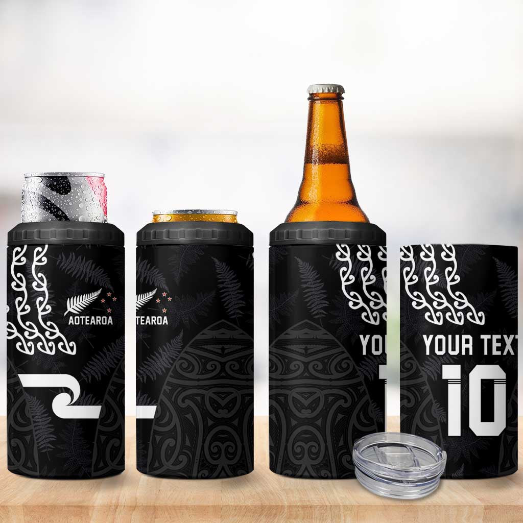 Custom New Zealand Rugby Jersey 2025 4 in 1 Can Cooler Tumbler The Champions Aotearoa