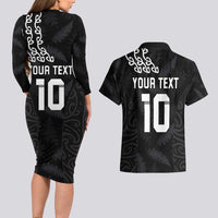 New Zealand Rugby Custom Couples Matching Long Sleeve Bodycon Dress and Hawaiian Shirt The Champions Aotearoa