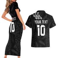 New Zealand Rugby Custom Couples Matching Short Sleeve Bodycon Dress and Hawaiian Shirt The Champions Aotearoa