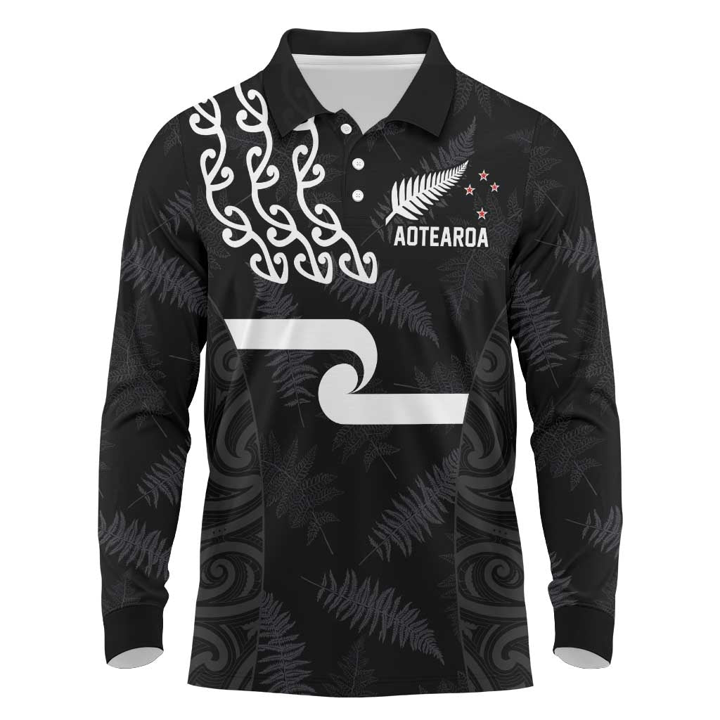 New Zealand Rugby Custom Long Sleeve Polo Shirt The Champions Aotearoa