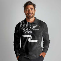 New Zealand Rugby Custom Long Sleeve Polo Shirt The Champions Aotearoa