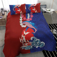 Hawaiian and Japanese Together Bedding Set The Whale and Koi Fish with Hinomaru and Lei LT03 - Polynesian Pride