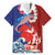 Hawaiian and Japanese Together Family Matching Off Shoulder Short Dress and Hawaiian Shirt The Whale and Koi Fish with Hinomaru and Lei