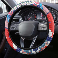 Hawaiian and Japanese Together Steering Wheel Cover The Whale and Koi Fish with Hinomaru and Lei