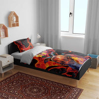 Hawaiian Turtle with Volcanic Eruption Bedding Set Hibiscus Lei and Lava Flow an Abstract Texture LT03 - Polynesian Pride