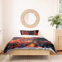 Hawaiian Turtle with Volcanic Eruption Bedding Set Hibiscus Lei and Lava Flow an Abstract Texture LT03 - Polynesian Pride