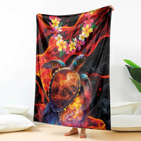 Hawaiian Turtle with Volcanic Eruption Blanket Hibiscus Lei and Lava Flow an Abstract Texture