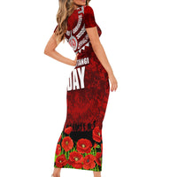 New Zealand ANZAC Waitangi Day Family Matching Short Sleeve Bodycon Dress and Hawaiian Shirt Hei Tiki and Soldier LT03 - Polynesian Pride