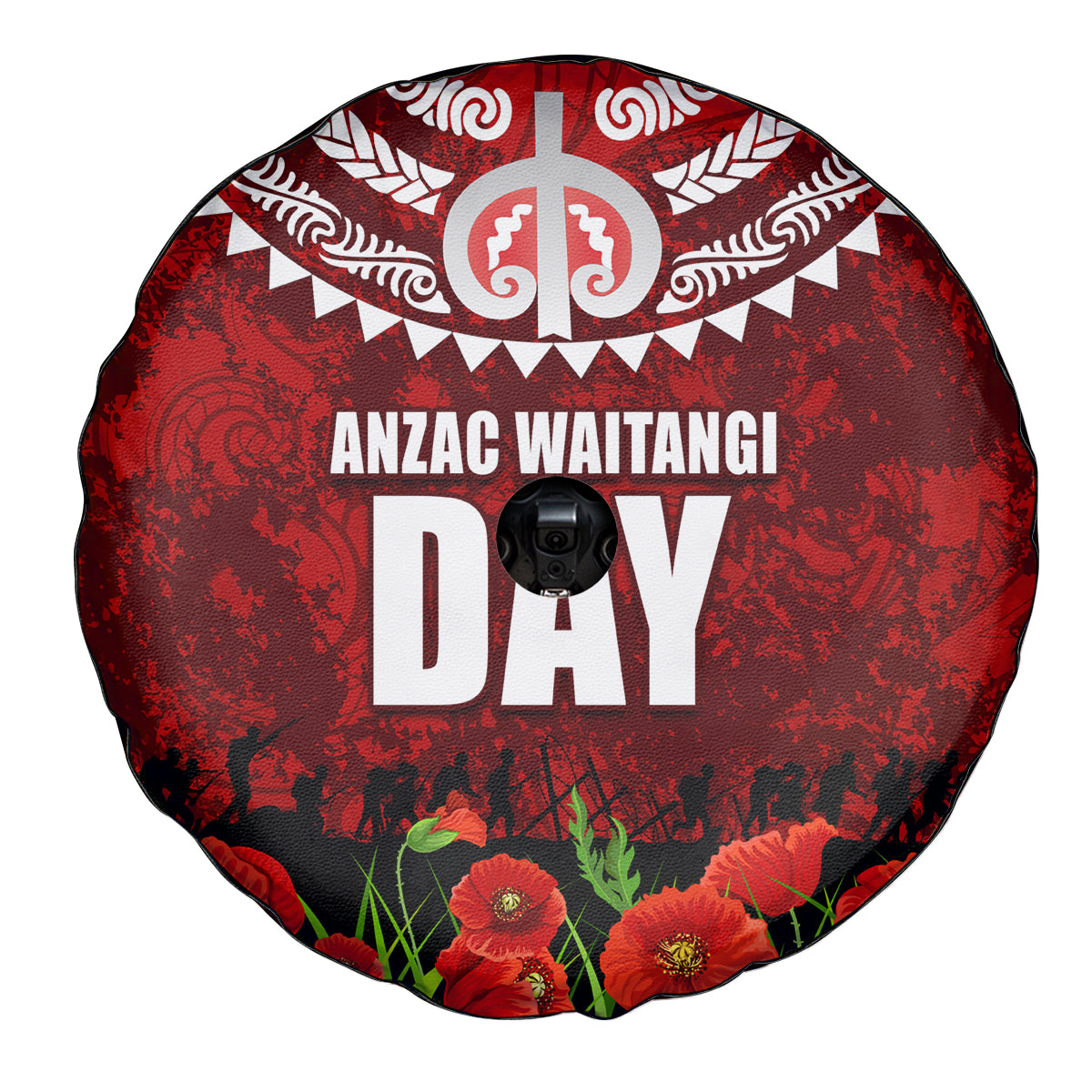 New Zealand ANZAC Waitangi Day Spare Tire Cover Hei Tiki and Soldier LT03 - Polynesian Pride