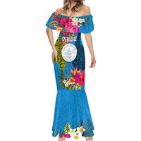 Palau Independence Day Mermaid Dress 1st October 30th Anniversary Polynesian Jungle Flower