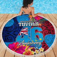 Tuvalu Independence Day Beach Blanket 1st October 46th Anniversary Polynesian Jungle Flower