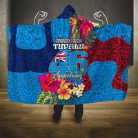 Tuvalu Independence Day Hooded Blanket 1st October 46th Anniversary Polynesian Jungle Flower LT03 - Polynesian Pride