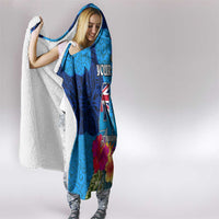 Personalised Tuvalu Independence Day Hooded Blanket 1st October 46th Anniversary Polynesian Jungle Flower LT03 - Polynesian Pride