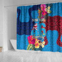 Personalised Tuvalu Independence Day Shower Curtain 1st October 46th Anniversary Polynesian Jungle Flower LT03 - Polynesian Pride