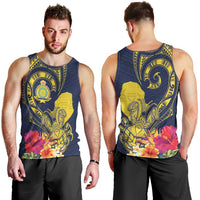 Niue Independence Day Men Tank Top Hiapo Pattern Hibiscus Plumeria and Uga