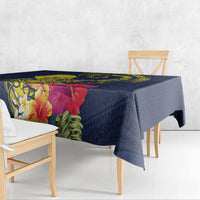 Niue Independence Day Tablecloth Hiapo Pattern Hibiscus Plumeria and Uga