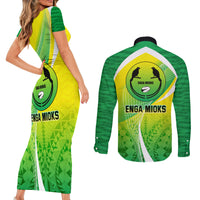 Enga Mioks Rugby Couples Matching Short Sleeve Bodycon Dress and Long Sleeve Button Shirts Papua New Guinea Polynesian Tattoo LT03 - Polynesian Pride