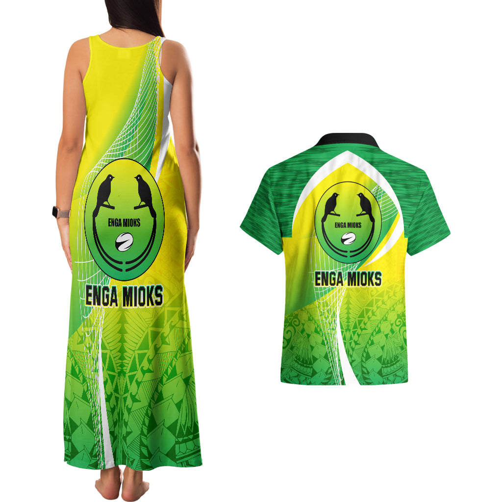 Enga Mioks Rugby Couples Matching Tank Maxi Dress and Hawaiian Shirt Papua New Guinea Polynesian Tattoo LT03 - Polynesian Pride