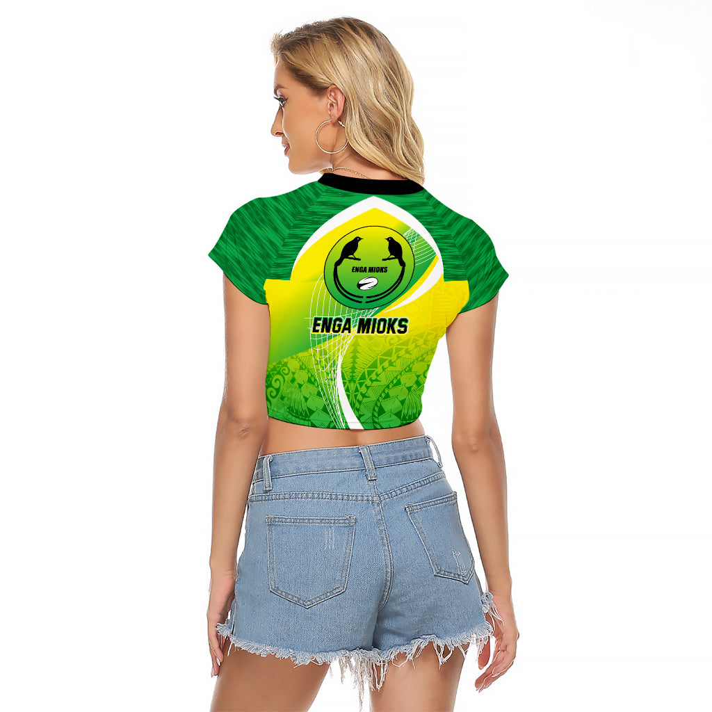 Enga Mioks Rugby Raglan Cropped T Shirt Papua New Guinea Polynesian Tattoo LT03 - Polynesian Pride