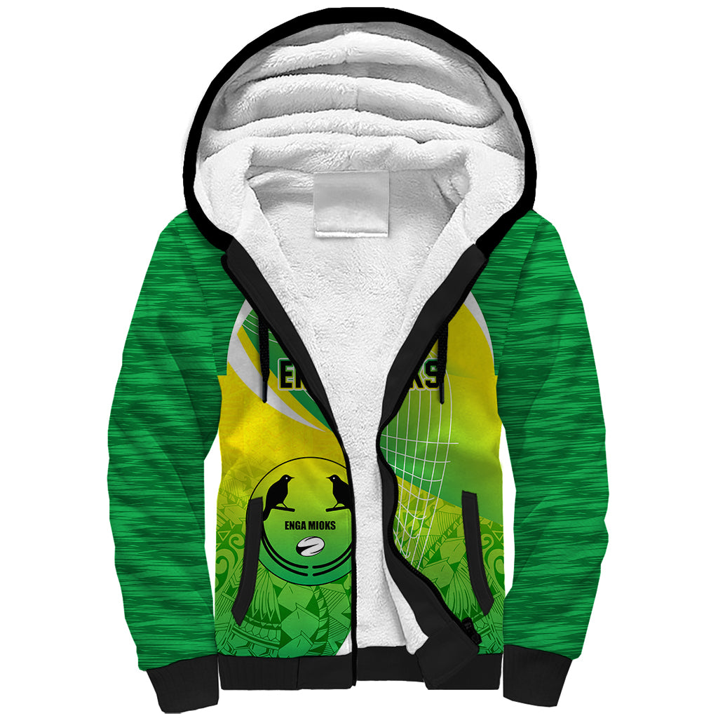 Enga Mioks Rugby Sherpa Hoodie Papua New Guinea Polynesian Tattoo LT03 Unisex Green - Polynesian Pride