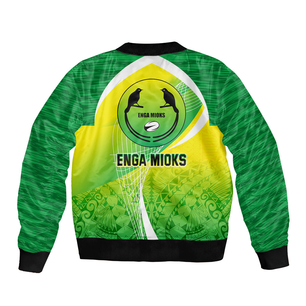 Enga Mioks Rugby Sleeve Zip Bomber Jacket Papua New Guinea Polynesian Tattoo LT03 - Polynesian Pride