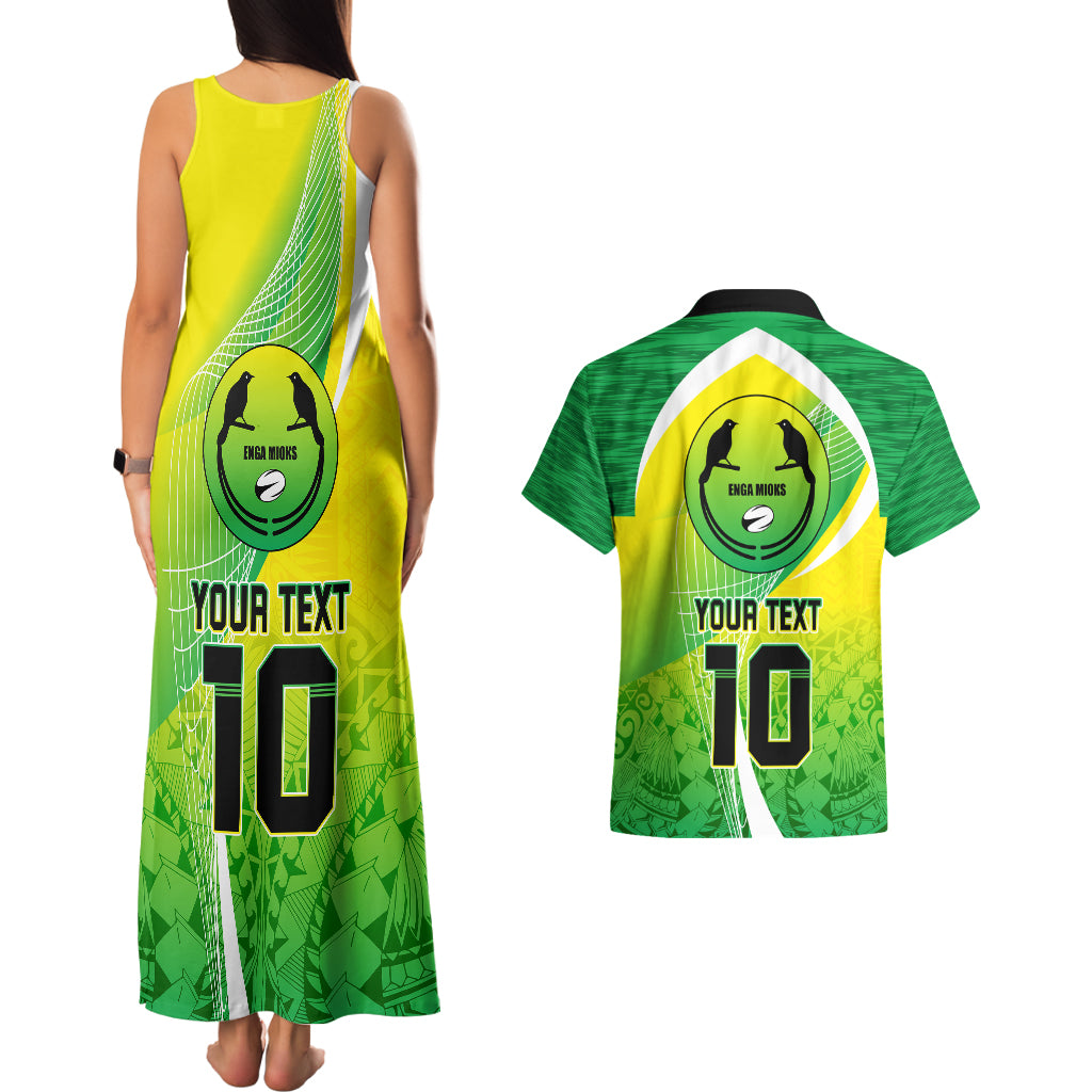 Custom Enga Mioks Rugby Couples Matching Tank Maxi Dress and Hawaiian Shirt Papua New Guinea Polynesian Tattoo LT03 - Polynesian Pride