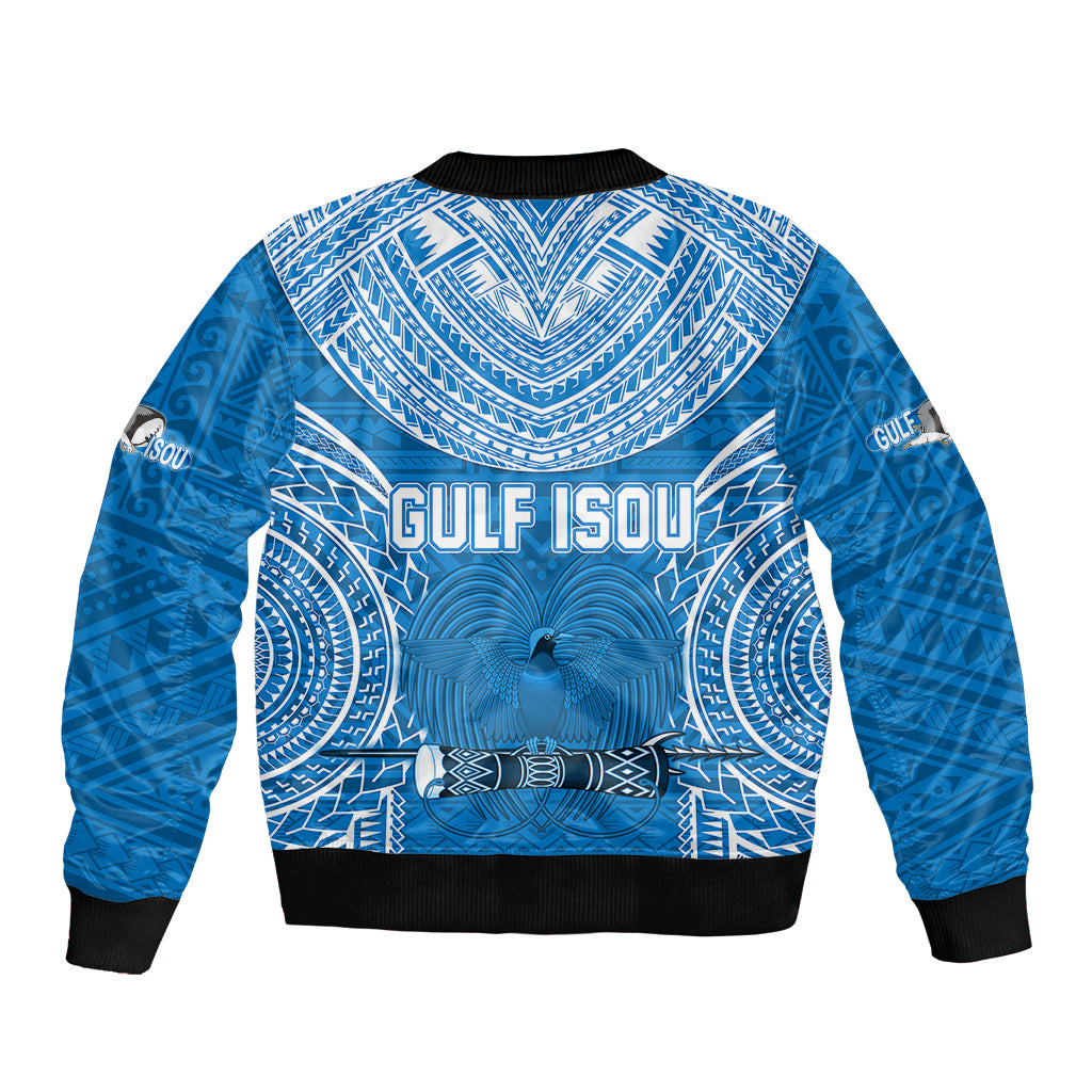 Gulf Isou Rugby Sleeve Zip Bomber Jacket Papua New Guinea Polynesian Tattoo LT03 - Polynesian Pride
