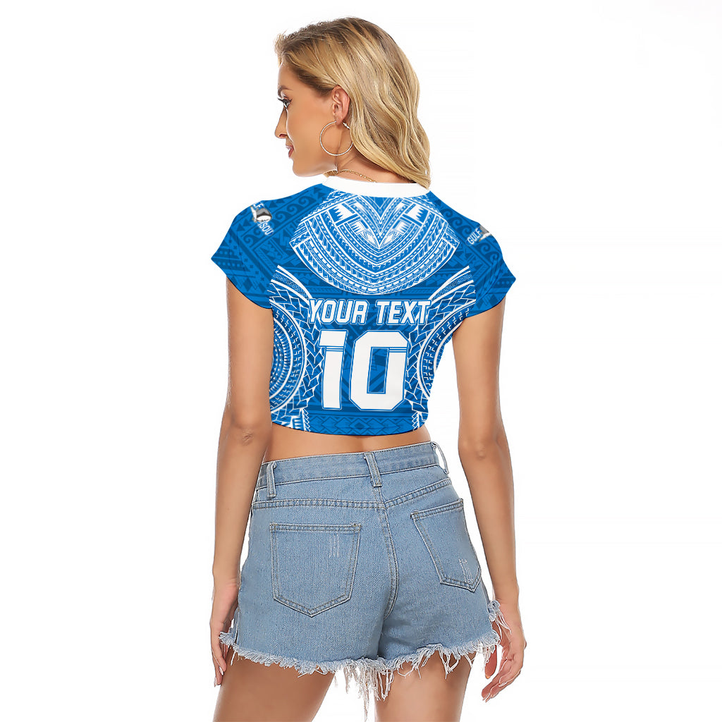 Custom Gulf Isou Rugby Raglan Cropped T Shirt Papua New Guinea Polynesian Tattoo LT03 - Polynesian Pride