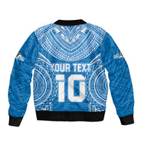 Custom Gulf Isou Rugby Sleeve Zip Bomber Jacket Papua New Guinea Polynesian Tattoo LT03 - Polynesian Pride