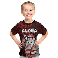 Hawaii Aloha Santa Claus Funny Polynesian Tattoo Kid T Shirt Red Color LT03 Red - Polynesian Pride