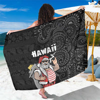 Hawaii Aloha Santa Claus Funny Polynesian Tattoo Sarong Black Color