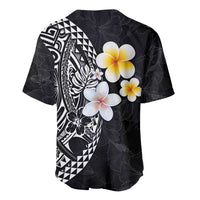 Hawaiian Hibiscus and Plumeria Polynesian Tribal Tattoo Baseball Jersey Black Color LT03 - Polynesian Pride