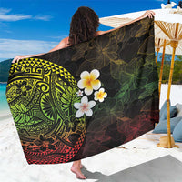 Hawaiian Hibiscus and Plumeria Polynesian Tribal Tattoo Sarong Reggae Color
