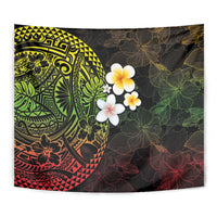 Hawaiian Hibiscus and Plumeria Polynesian Tribal Tattoo Tapestry Reggae Color LT03 - Polynesian Pride