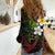 Hawaiian Hibiscus and Plumeria Polynesian Tribal Tattoo Women Casual Shirt Reggae Color